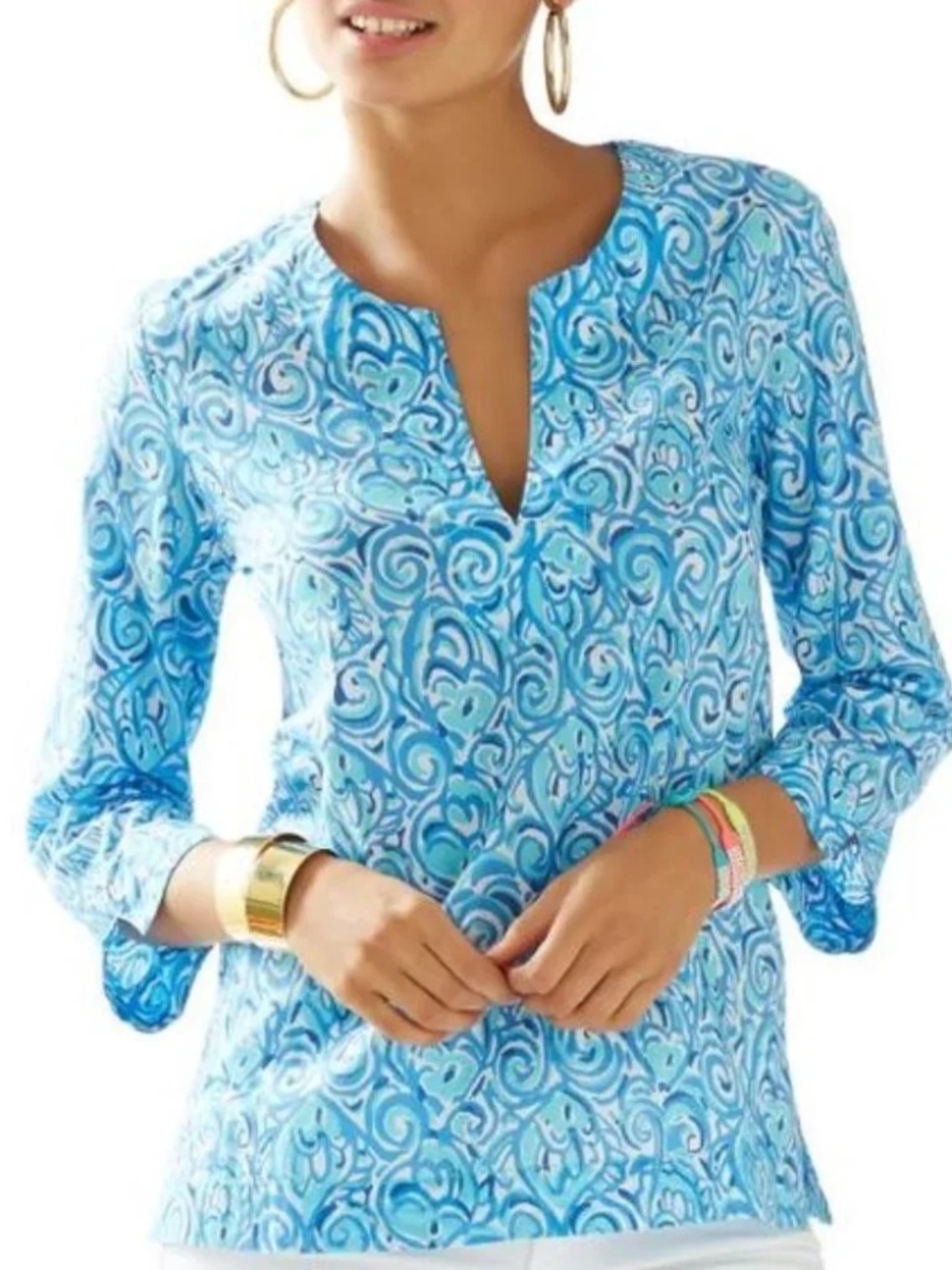 Lilly Pulitzer Amelia Island Tunic in Chasing Tail Print - Size M